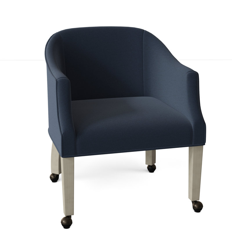 Fauteuil demi-tonneau Aiden, 8789 100% polyester indigo, Espresso