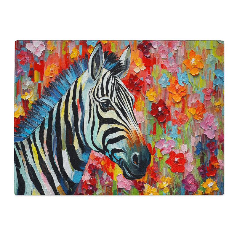 Zebra Palette Knife  Glass Chopping Board