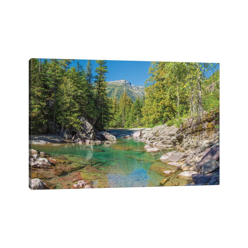 Mcdonald Creek Along Going-To-The-Sun Road at Us Glacier National Park, Montana, USA 1 Piece Wrapped Canvas Wall Art