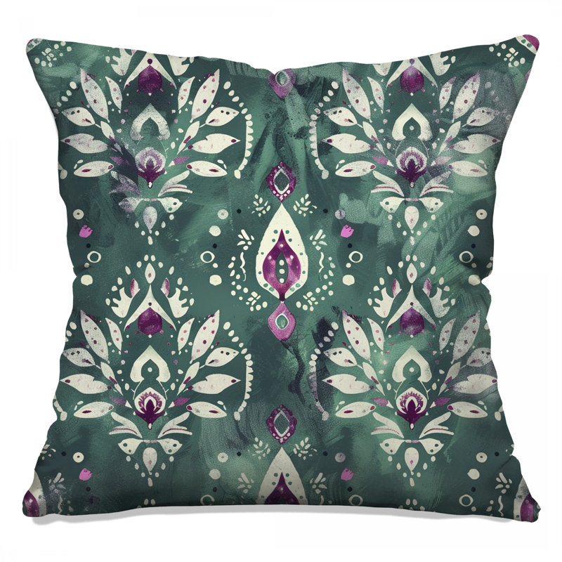 Floral Damask Pattern Double Sided Throw Pillows, 26 x 26 inches