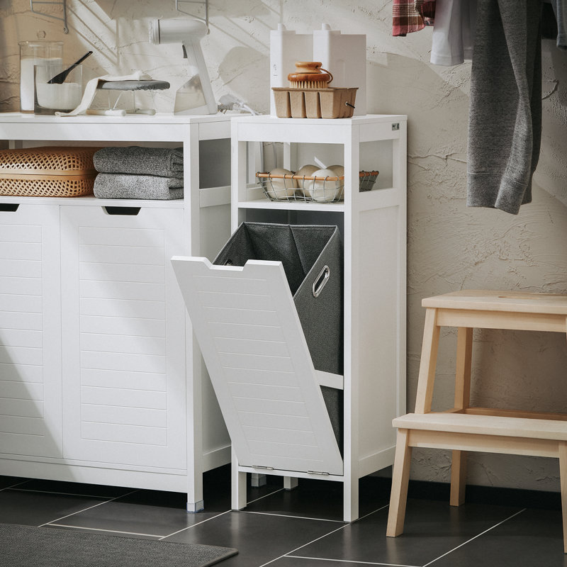 Lyndora Wood Laundry Basket