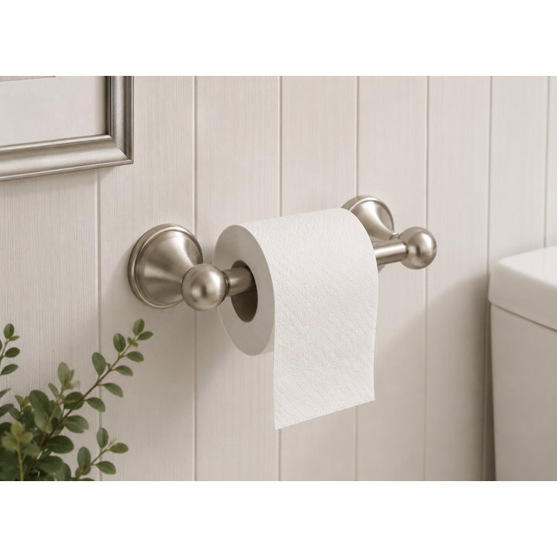 Porte-papier hygiénique mural pour salle de bain - Distributeur de papier hygiénique peu encombrant, Nickel brossé