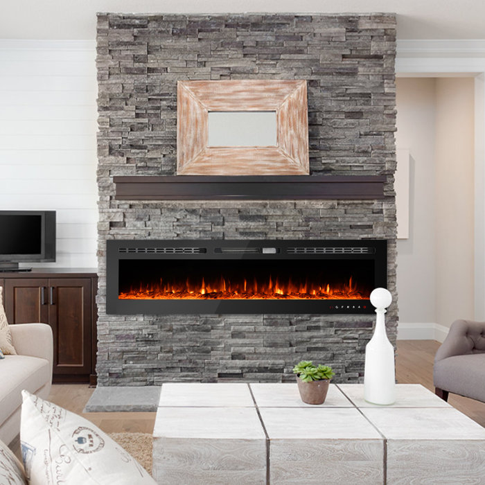 Lindfield Recessed Wall Electric Fireplace by Symple Stuff