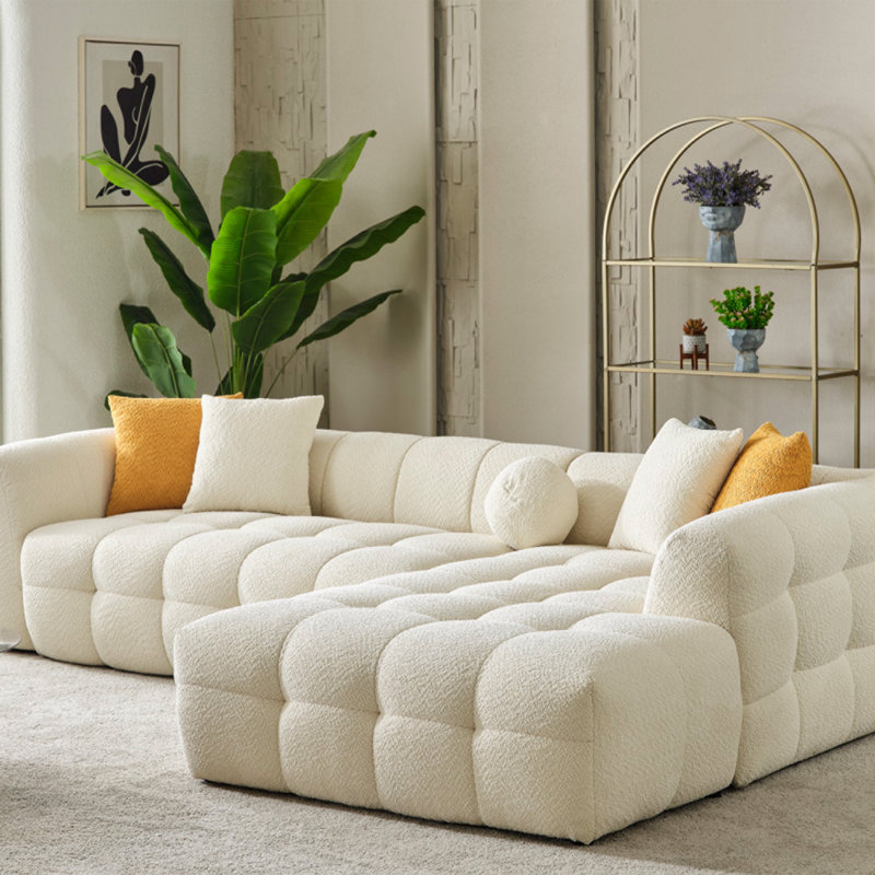 Canapé modulaire Modern Bouclé, Crème