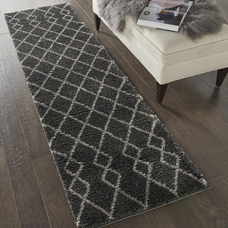 Tapis noir Nicola, Tapis de couloir 2 pi 2 po x 7 pi 6 po