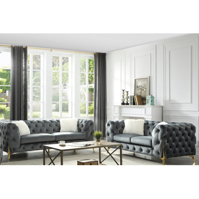 Moorehead Velvet Sofa + Chair