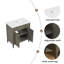 Meuble-lavabo vintage 31 po avec lavabo, armoire de salle de bain rustique avec portes à fermeture douce et tablette réglable-1290434182