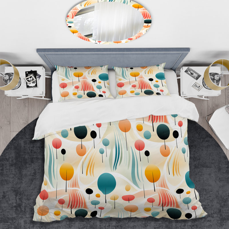 Ensemble de housse de couette géométrique Modern Zen IV - Polyester microfibre
