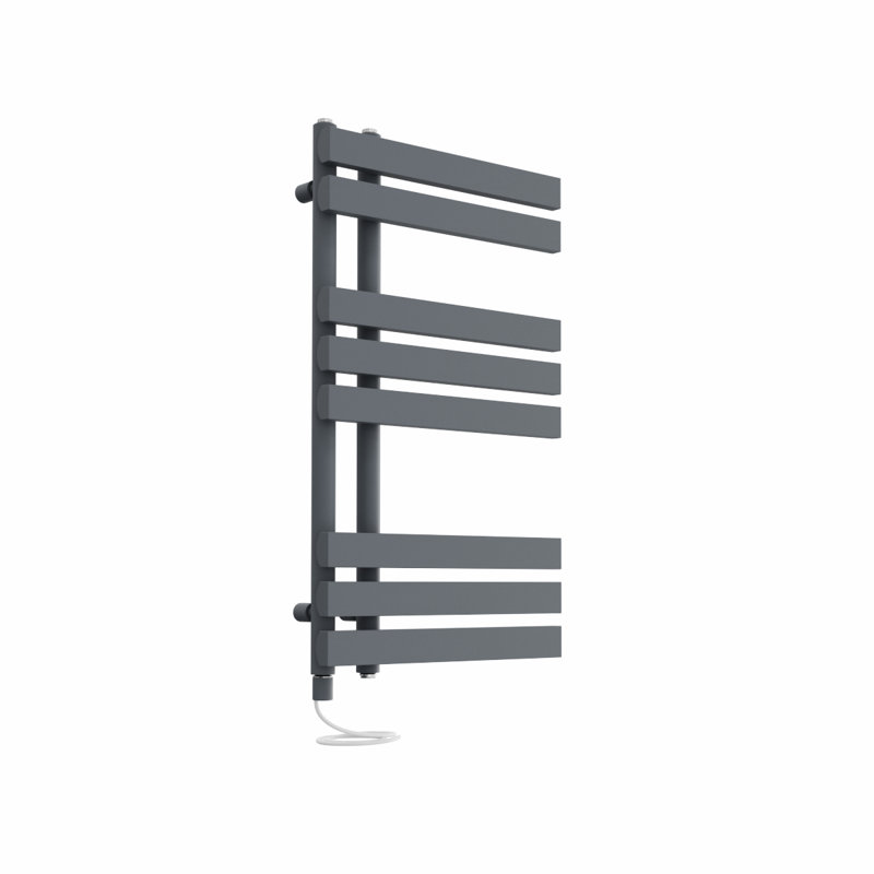 Azueta Designer Towel Rail Heated Towel Rails, Anthracite, 80cm H x 45cm W x 7.35cm D