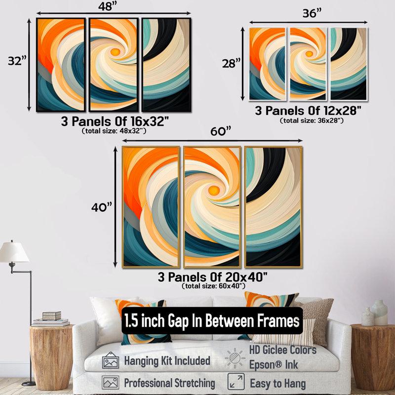 Ensemble de salon Cosmic Dance Of Colours III - Abstract Impressionism Wall Art, H 32 po x l 48 po, Argent argent