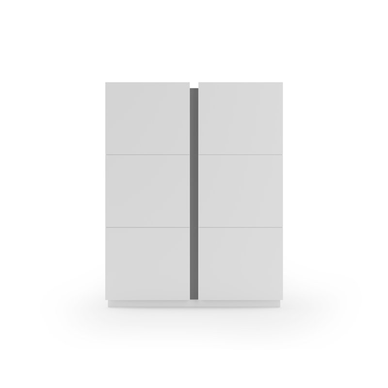 24 Pair Shoe Storage Cabinet, White/Graphite