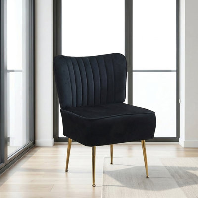 Accent Side Chair With Gold Legs