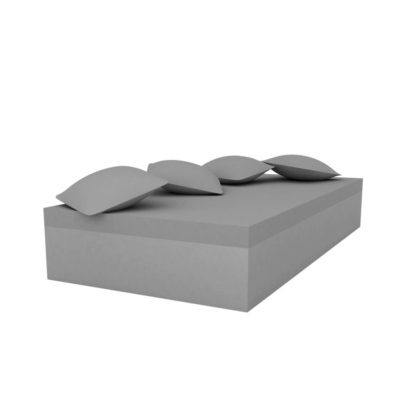 Chill Bed - 4 Pillows - 90.5" X 47.25" - Basic - White, Steel