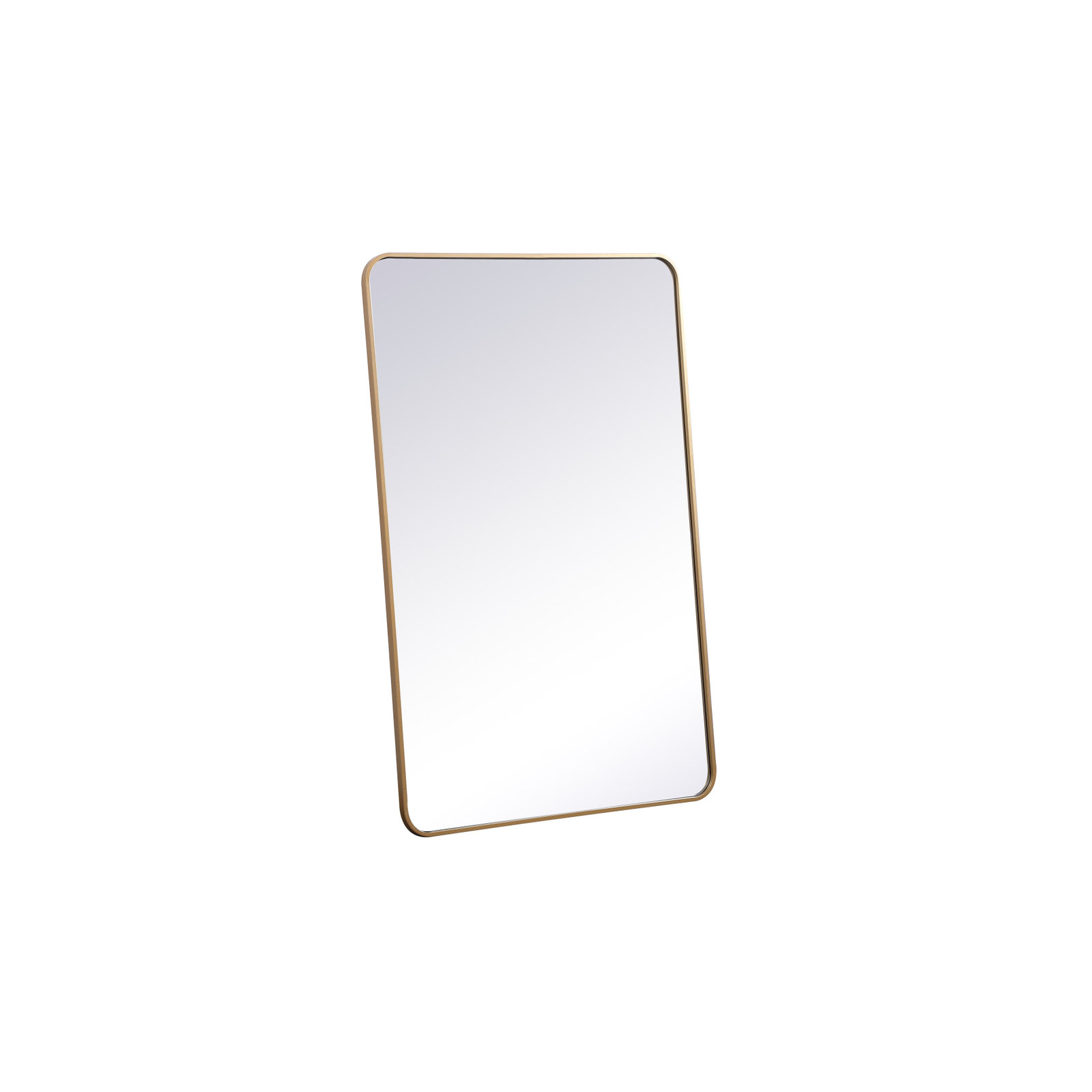 Sabine Metal Rounded Rectangle Wall Mirror, 48" x 30", Brass