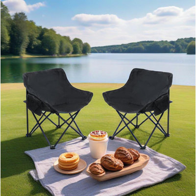 2 chaises de camping d'extérieur pliables / portatives, sac de transport
