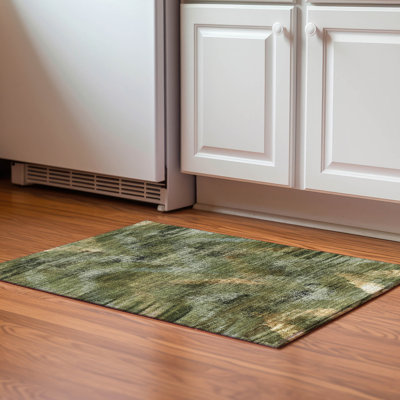 Premium Machine Washable Prisco Olive Rug