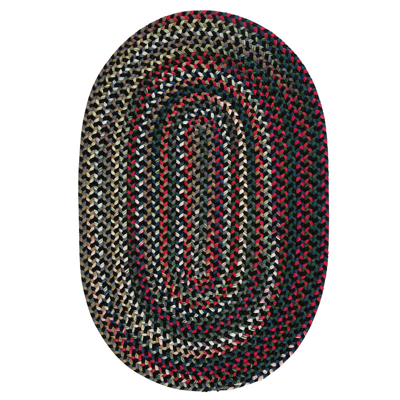 Tapis réversible Roxborough Park - satin noir, Ovale 5 pi x7 pi