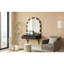 Meuble-lavabo mural flottant avec miroir à DEL 3 lumières de couleur, coiffeuse compacte avec prise de courant et recharge USB, grand meuble-lavabo peu encombrant pour salle de bain, noir-2082675811-2082675812