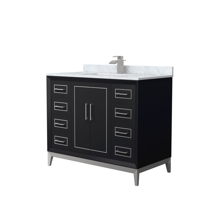 Ensemble de meuble-lavabo simple 42 po Marlena, Noir, Gris