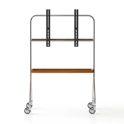Antique Brown Tv Stand For 70 Inch Tvs, Movable, 360 - Degree Spin Roller, 4 Gear Adjustable, Open Shelves, Stainless Steel Support Legs, Multi Scene Usable Style 60 69 Stand, Movable Projection