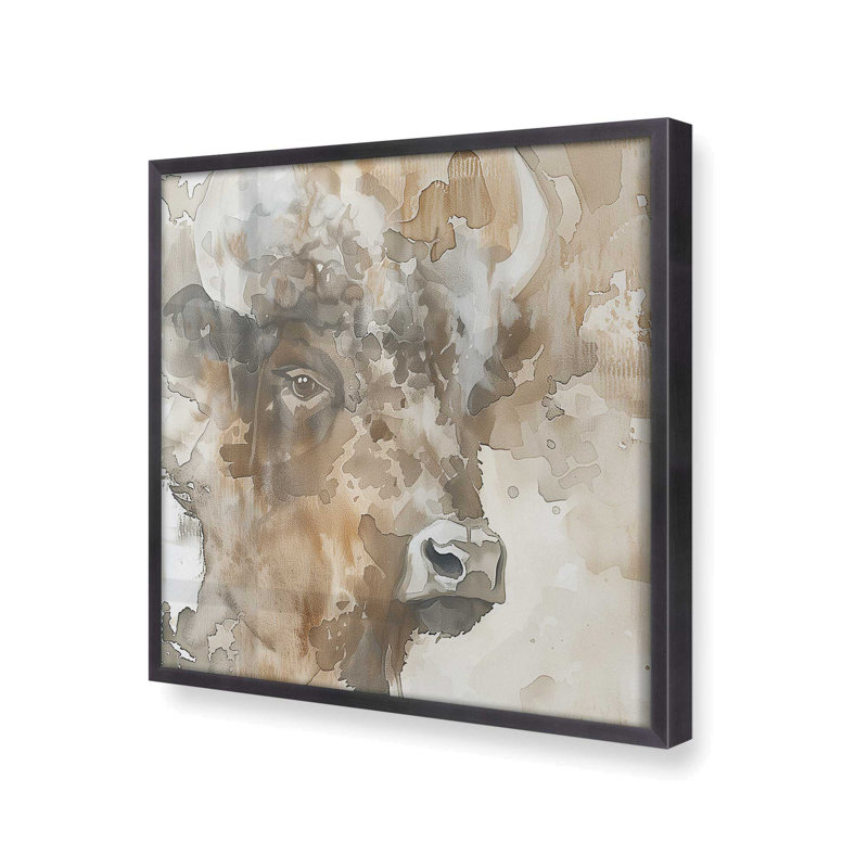 «Abstract Buffalo Portrait II», Zinc patiné, H 13,75 po x l 13,75 po