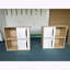 Armoire de rangement moderne en bois avec portes coulissantes, naturel et blanc
