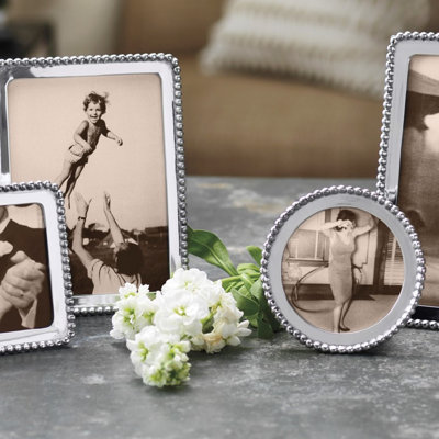 Silver Metal Beveled Picture Frame
