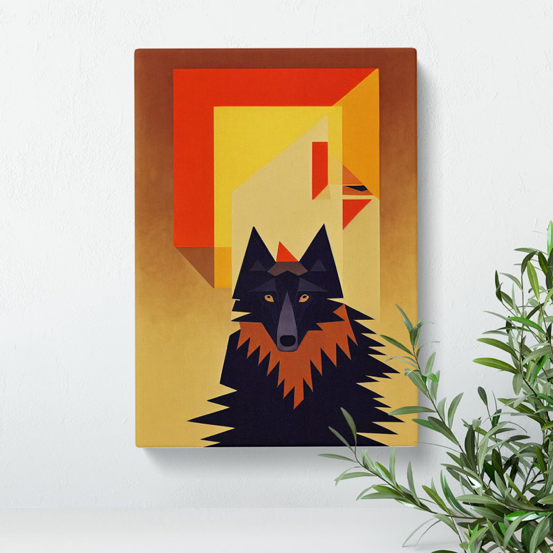 Wolf Art Abstract No.3 - Print, No Matte, 50cm H x 35cm W, Wrapped Canvas