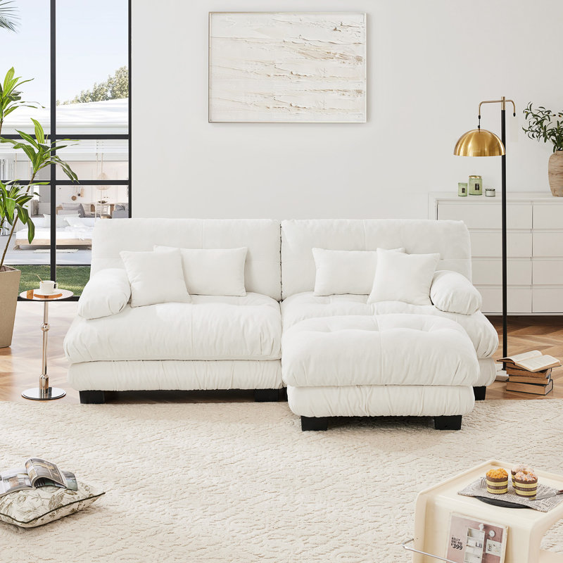 Canapé modulaire Cloud Couch, H 35,4 po x l 94,4 po x P 59,6 po, 2, Blanc