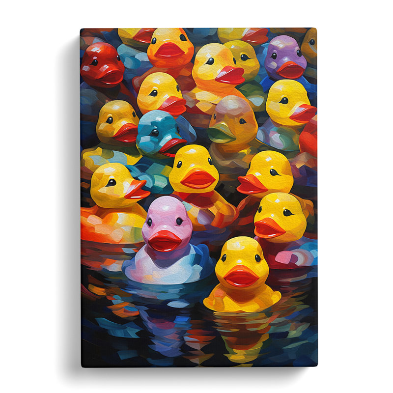 Rubber Ducks Orphism - Wrapped Canvas, 50cm H x 35cm W x 3cm D