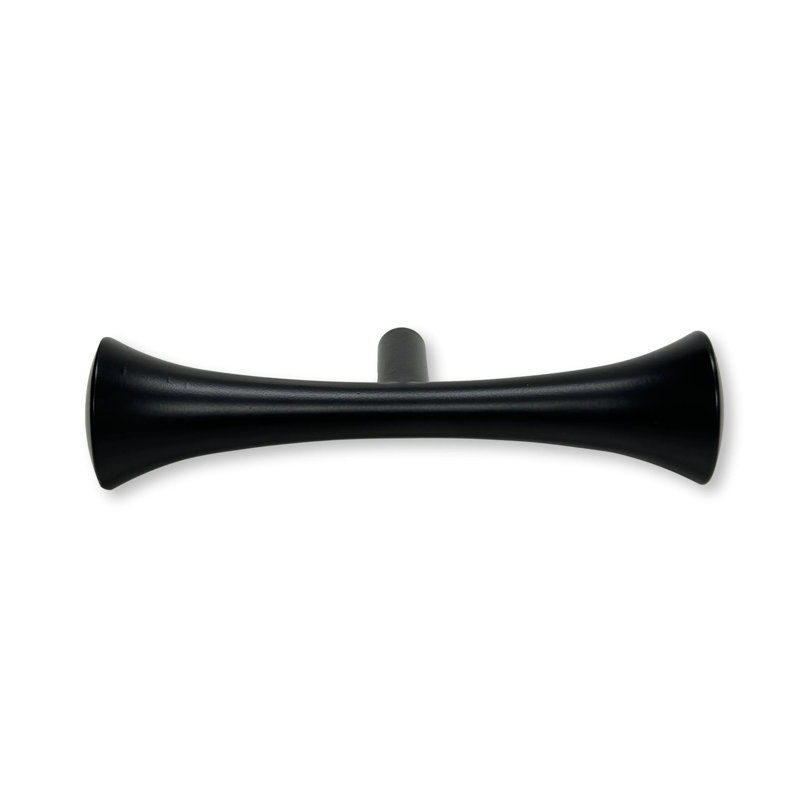 Hourglass "MCM 01" Polished Nickel Mid-Century Cabinet Knob/Pull, Matte Black