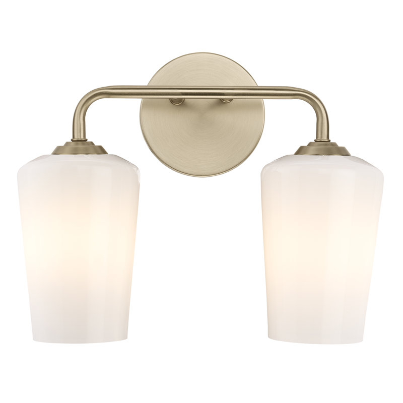 Celino Two-Light Bath & Vanity with Glass, Bronze, White