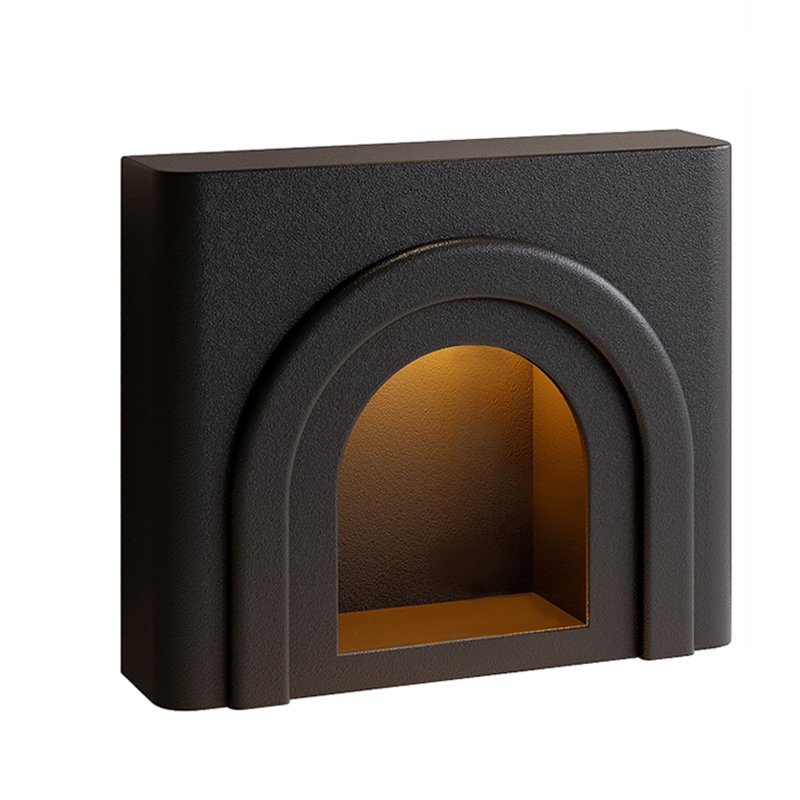 French-style high-end floor-standing decorative fireplace with LED lighting and storage cabinet