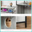 Enceinte de litière en bois pour chat, salle de bain pour chaton caché, table de bout intérieure avec portes magnétiques et tablettes de rangement, gris