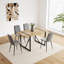 4 chaises de salle à manger, cuisine et chambre modernes avec coussin de siège en lin et pieds robustes en métal noir gris de 4 chaises, cadre rembourré pour-2089690714