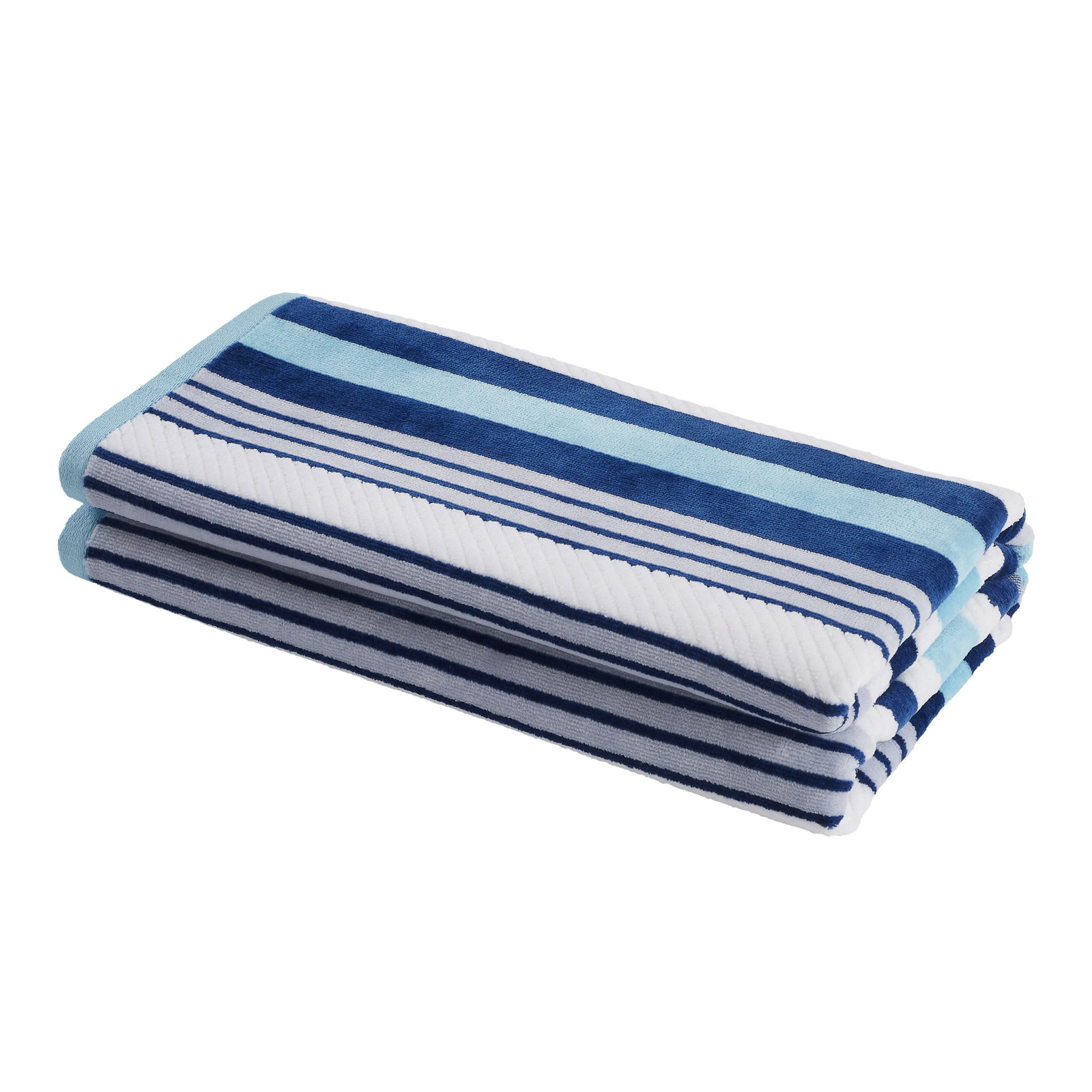 Gilus 100% Cotton Textured Rope Beach Towel, Sky Blue