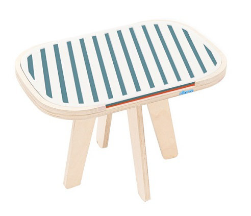 Socorro End Table, Dark Blue / Orange / White
