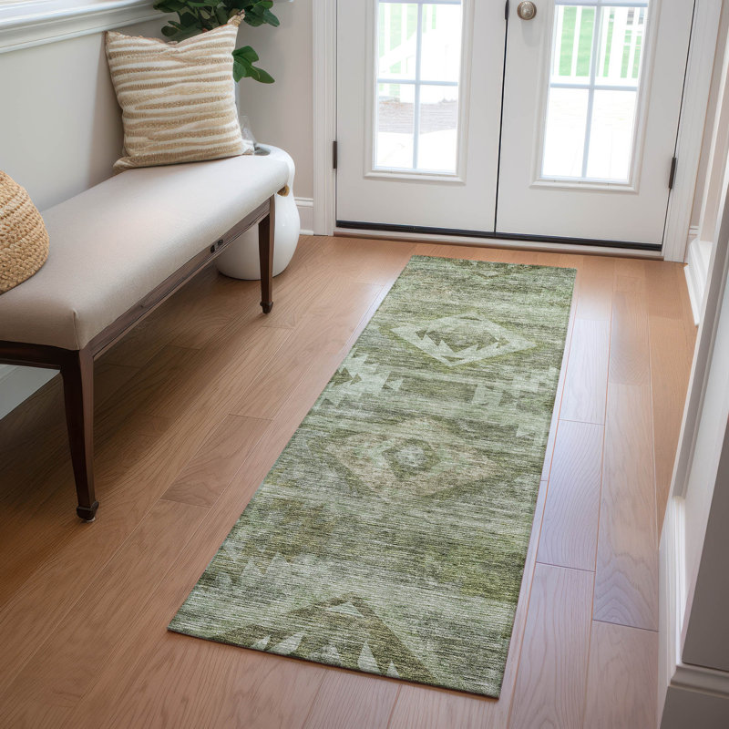 Thelisa Washable Southwestern Indoor / Outdoor Rug, Runner 2'3" x 7'6"