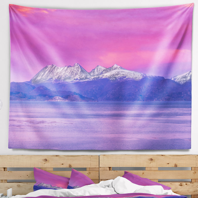 Tapisserie plage, plage et rivage, Ushuaia, Argentine, H 32 po x l 39 po