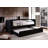 Transitional Style Daybed With Trundle Padded Button Tufted Upholstery Nailhead Trim Included Slat Kit Tuxedo Design Black Finish-1179176585