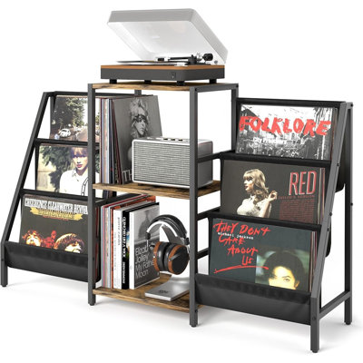 Record Player Stand with Vinyl Storage, Turntable Table with Display Shelf, Holds Up to 280 Albums