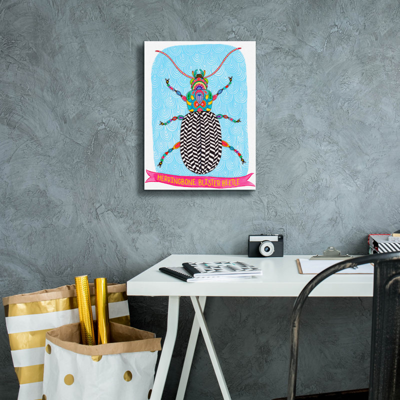 «Herringbone Blister Beetle Mounted» par Hello Angel, art mural sur toile, 20 po x 24 po, H 16 po x l 12 po x P 0,75 po