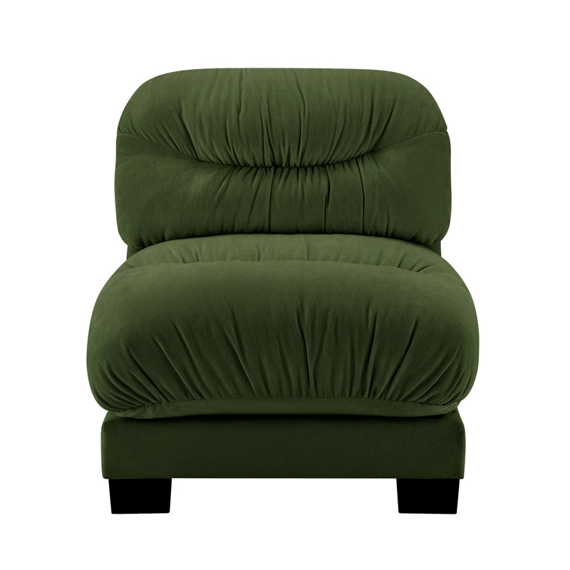 Canapé sans accoudoirs en chenille Flora - vert, Green