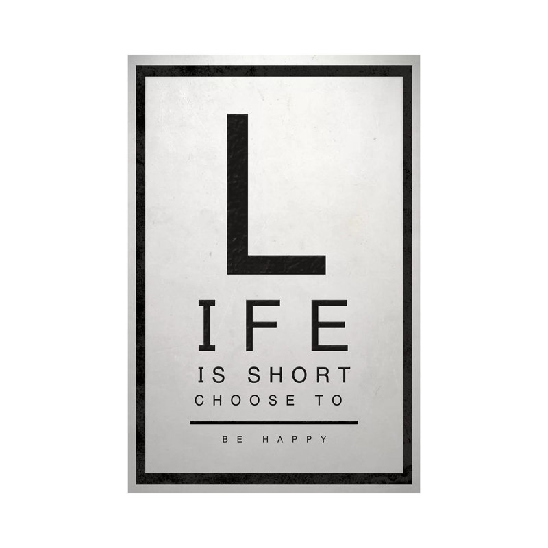 «Inspirational Eye Chart IV» par SD Graphics, art textuel sur toile tendue, H 18 po x l 12 po x 1,5 po