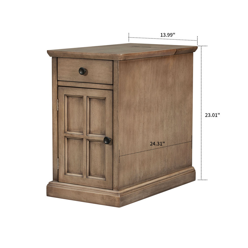 Antwin 13.99'' W Solid Wood Nightstand, Antique Brown