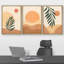Bohemian-style Plants " Boho Mid-Century Geometric Sunlight Palm Leaf Abstract Illustrations Modern Art Landscape Colourful " 3 - Pieces-98696443-98696444