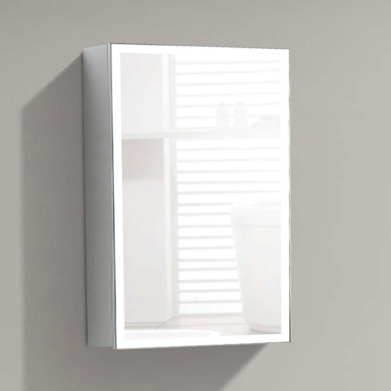 Armoire à pharmacie sans cadre à fixation en surface 21 po x 31 po avec tablettes ajustables et éclairage à del Comburg