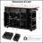 53'' Farmhouse Kitchen Island With Tempered Glass Doors, Power Outlet, And Rolling Cart On Wheels, Ideal For Organized And Stylish Kitchens