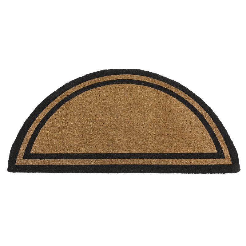 Alleffra Indoor/Outdoor Doormat, Semi-Circle 2'6" x 5', Black