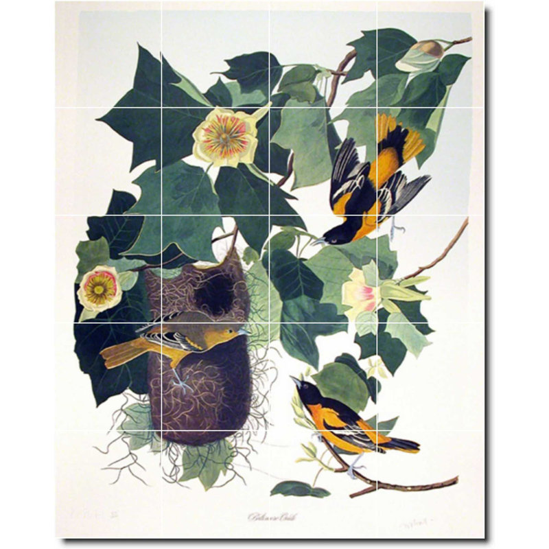 Carreau de céramique décorative 24 po x 30 po 6 po x 6 po, Oiseau 288